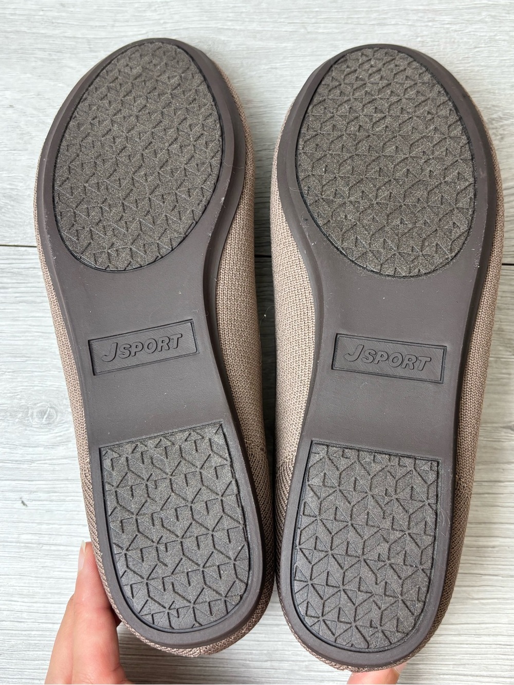NWT JSport Doreen Knit Ballet Flats Size 8.5 Taupe Comfort Slip On Shoes - Picture 6 of 6